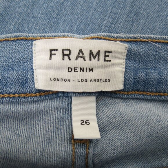 FRAME DENIM Women's Light Wash Le High Skinny Ankle Jeans Raw Hem 26 - Picture 8 of 11